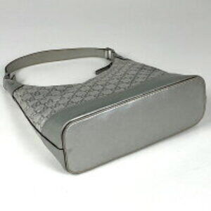 Gucci Bag silver leather shimmer Shoulder GG
